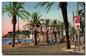 Carte Postale Ancienne Sanary La Promeande et les Palmiers