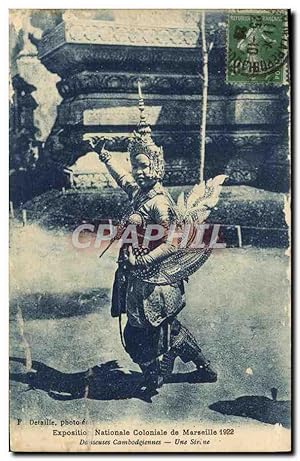 Carte Postale Ancienne Exposition Nationale et Coloniale de Marseille 1922 Danseuses cambodgienne...