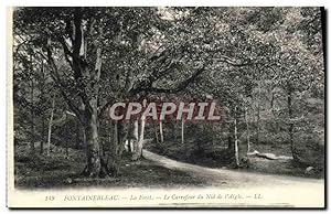 Carte Postale Ancienne Fontainebleau La forêt La Carrefour Du Nid de l'aigle