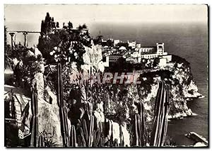 Carte Postale Moderne La Cote d'Azur Monte Carlo Le Jardin Extoique Et Le Rocher De Monaco
