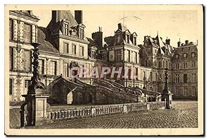 Carte Postale Ancienne La Douce France Fontainebleau Le Palais Façade sur la cour des Adieux