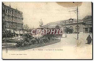 Carte Postale Ancienne Toulon La Gare et les Jardins