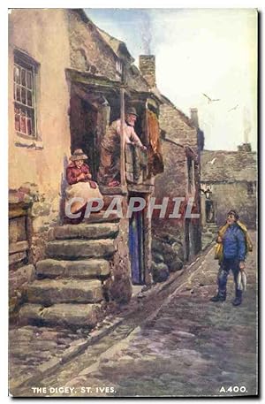 Carte Postale Ancienne The Digey St Ives Pecheur
