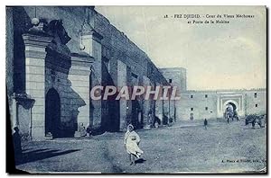Carte Postale Ancienne Fez Djedid Cour Du Vieux Mechouar Et Porte De La Makina