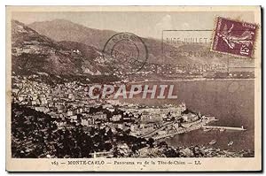 Carte Postale Ancienne Monte Carlo Panorama Vu de la Tete de Chien