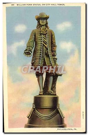 Carte Postale Ancienne William Penn Statue On City Hall Tower Philadelphia