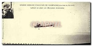 Reproduction Grande Semaine D'Aviation De Champagne 26 aout Latham en plein vol Monoplan Antoinet...