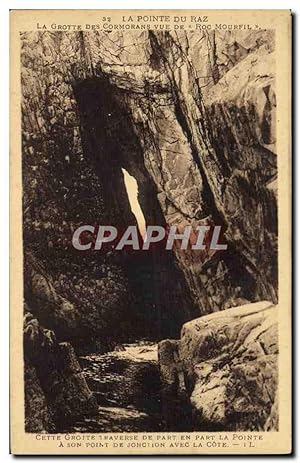 Carte Postale Ancienne La Pointe Du Raz La Grotte Des Cormorans vue de Roc Mourfil
