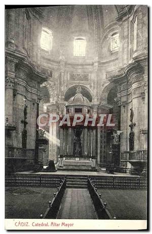 Carte Postale Ancienne Cadiz Catedral Altar Mayor
