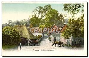 Carte Postale Ancienne Torquay Cockington Forge Vaches