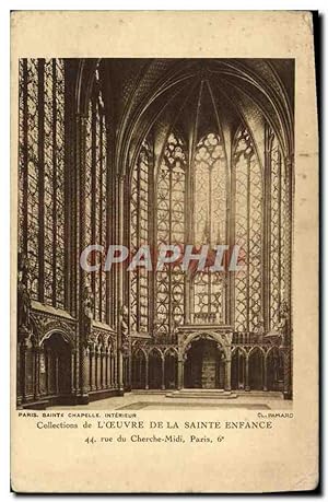 Carte Postale Ancienne Paris Sainte chapelle Intérieur