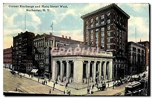 Carte Postale Ancienne Corner Exchange and Main Street West Rochester