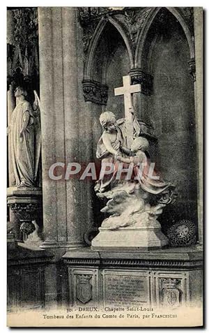 Carte Postale Ancienne Dreux Chapelle Saint Louis Tombeau Des Enfants Du Comte De Paris Par Franc...