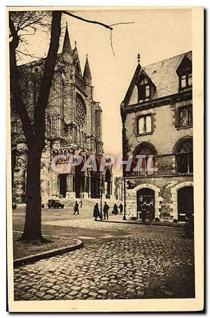 Carte Postale Ancienne La Douce France Chartres L'Ancienne Poste Et Le Portail sud