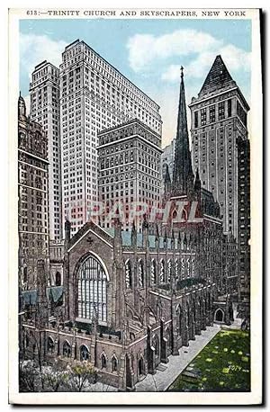 Carte Postale Ancienne Trinity Church And Skyscrapers New York