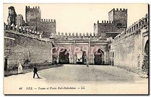 Carte Postale Ancienne Fez Tours et Porte Bab Dekakene