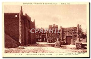 Carte Postale Ancienne Exposition Coloniale Internationale Paris 1931 Reconstitution du village i...