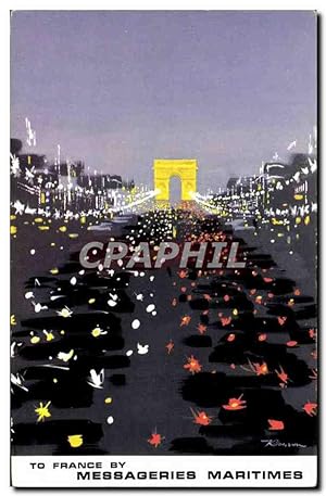 Carte Postale Moderne To France By Messageries Maritimes Champs Elysees Arc de Triomphe