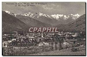 Carte Postale Ancienne Aosta Panorama da Visto da Beouregard col Ghiacciaio del Ruitor