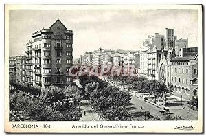 Carte Postale Ancienne Barcelona Avenida Del Généralisimo Franco