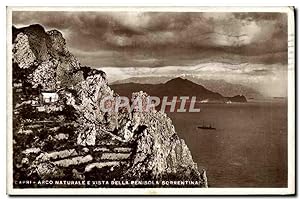 Carte Postale Ancienne Capri Arco Naturale E Vista Della Penisola Sorrentina