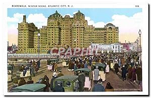 Carte Postale Ancienne Atlantic City Boardwalk Winter Scene