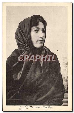 Carte Postale Ancienne Type Corse Femme Folklore