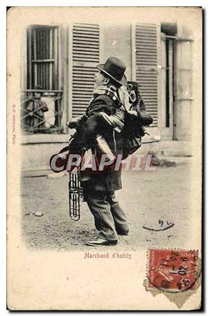 Carte Postale Ancienne Paris Marchand d'habits Petits metiers TOP