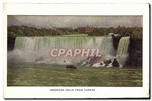 Carte Postale Ancienne Amercain Falls From Canada Niagara Falls