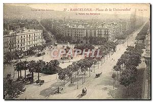 Carte Postale Ancienne Barcelona Plaza De La Universidad