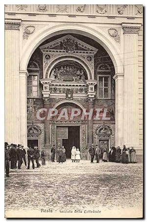 Carte Postale Ancienne Aosta Facciata della Cattedrale