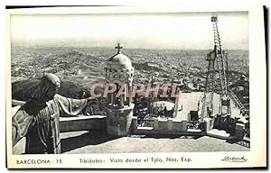Carte Postale Ancienne Barcelona Tibidabo Vista Desde El Tplo Nac Exp