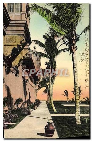 Carte Postale Ancienne Palm Beach Florida Looking Out To The Gulf Stream From The Brekers Hôtel
