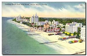 Carte Postale Ancienne Looking South From 43rd Street Miami Beach Florida