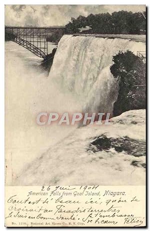 Carte Postale Ancienne American Falls from Goat Island Niagara