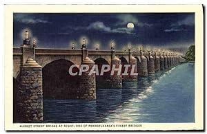 Carte Postale Ancienne Market Street Bridge At Night One Of Pennsylvania's Finest Bridges