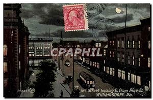 Carte Postale Ancienne Street Looking E From Pine St Williamsport Pa