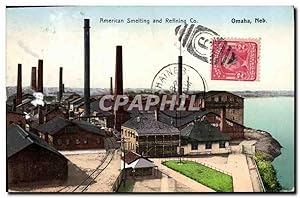 Carte Postale Ancienne American Smelting And Refining Co Omaha Neb Raffinerie