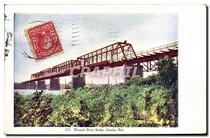 Carte Postale Ancienne Missouri River Bridge Omaha Neb