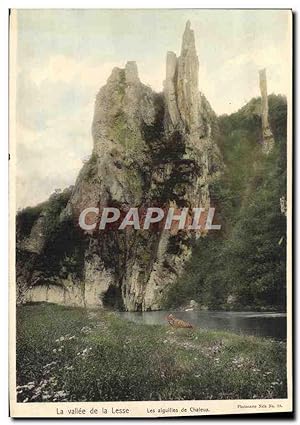 Carte Postale Ancienne Grand Format La Vallée de la Lesse Les Aiguilles de Chaleux 14.5 * 21 cm