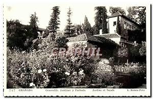 Carte Postale Ancienne Granada Généralife Jardines y Fachada