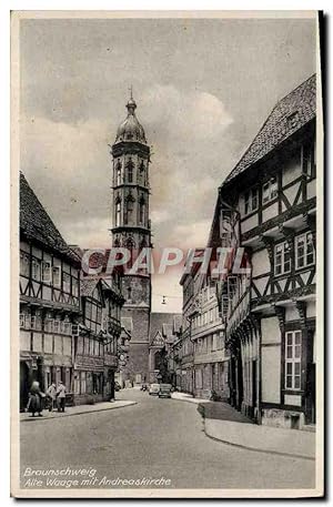 Carte Postale Ancienne Braunschweig Alte Waage Mit Andreaskirche