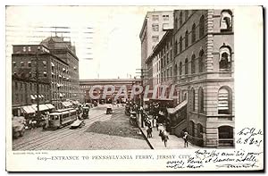 Carte Postale Ancienne Entrance To Pennsylvania Ferry Jersey City Tramway