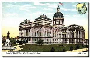 Carte Postale Ancienne Capitol Building Indianapolis Ind