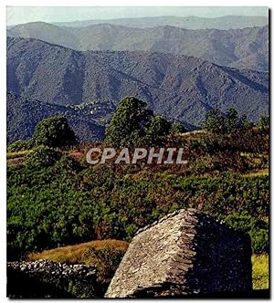Carte Postale Moderne Cevennes Col de L'Espinas Le paysage et une bergerie au toit de Lauzes