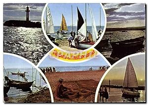 Carte Postale Moderne Souvenir de Mer Vacances en Bord de Mer Bateau Voilier
