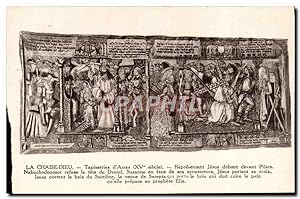 Carte Postale Ancienne La Chaise Dieu Tapisseries d'Arras Représentant Jesus devant Pilate