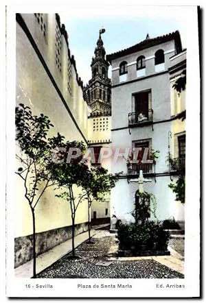Carte Postale Ancienne Sevilla Plaza de Santa Marta