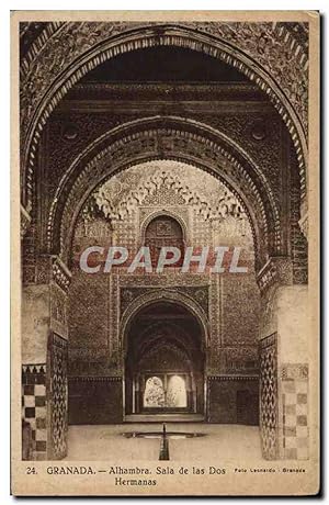 Carte Postale Ancienne Granada Alhambra Sala de las Dos Hermanas