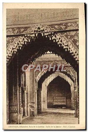 Carte Postale Ancienne Granada Alhambra Sala de la Justicia